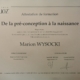 Attestation de formation De la pré-conception à la naissance délivrée à Marion Wysocki en 2022