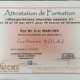 Attestation de formation en manipulations neurales de Guillaume Solaz, ostéopathe au Thor dans le Vaucluse